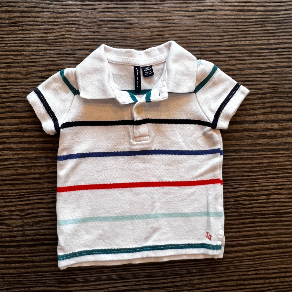 Janie and Jack Boys Multi- Stripe Polo Shirt size 3-6 months